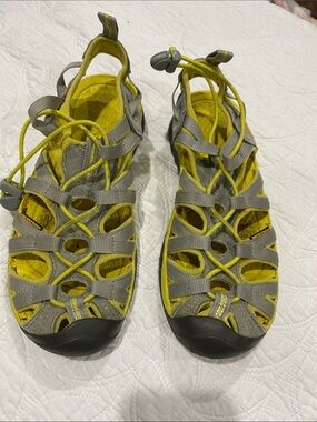 Keen Women's Gray and Yellow Strappy Outdoor Sandals